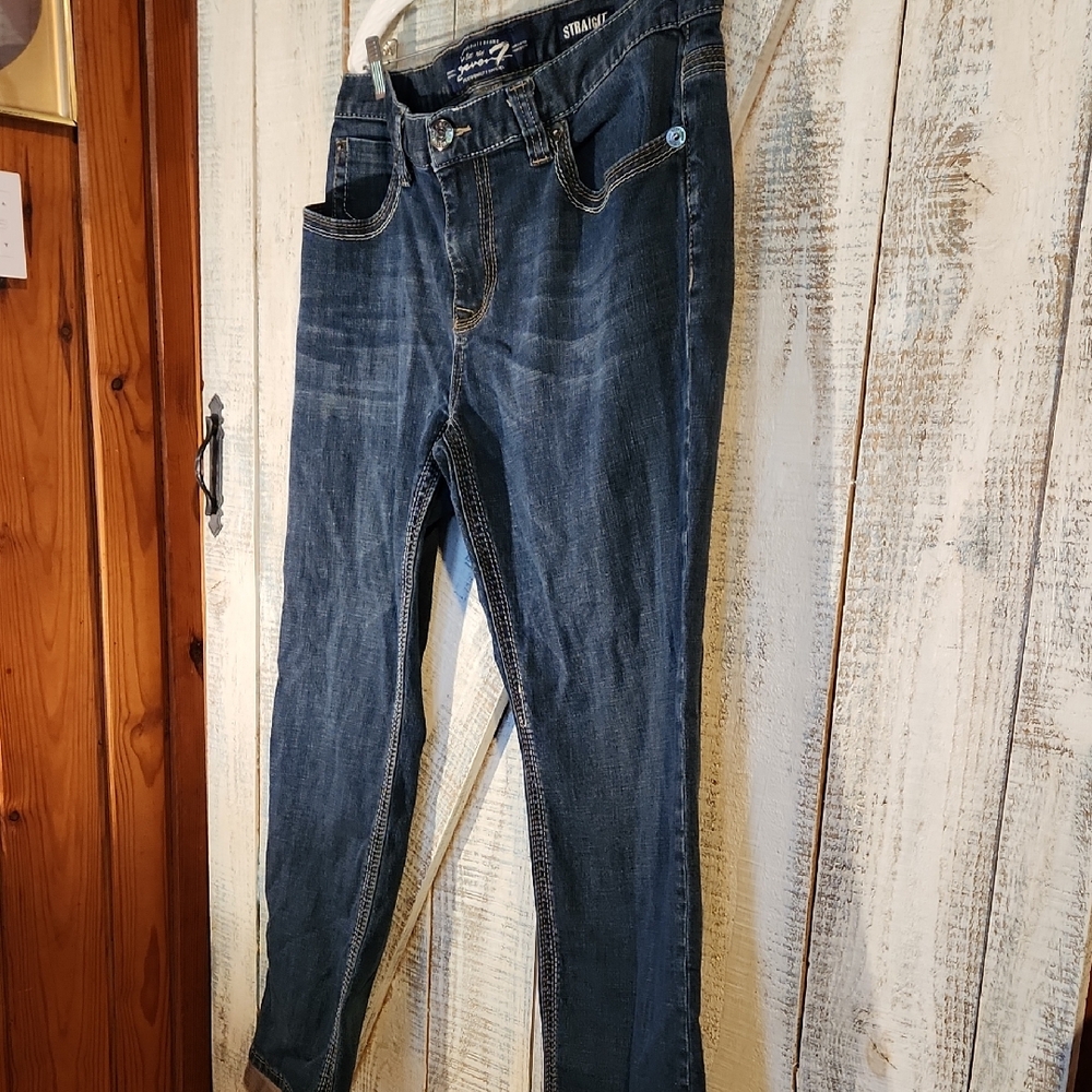 Seven7 Men's Straight Jeans - Dark Blue